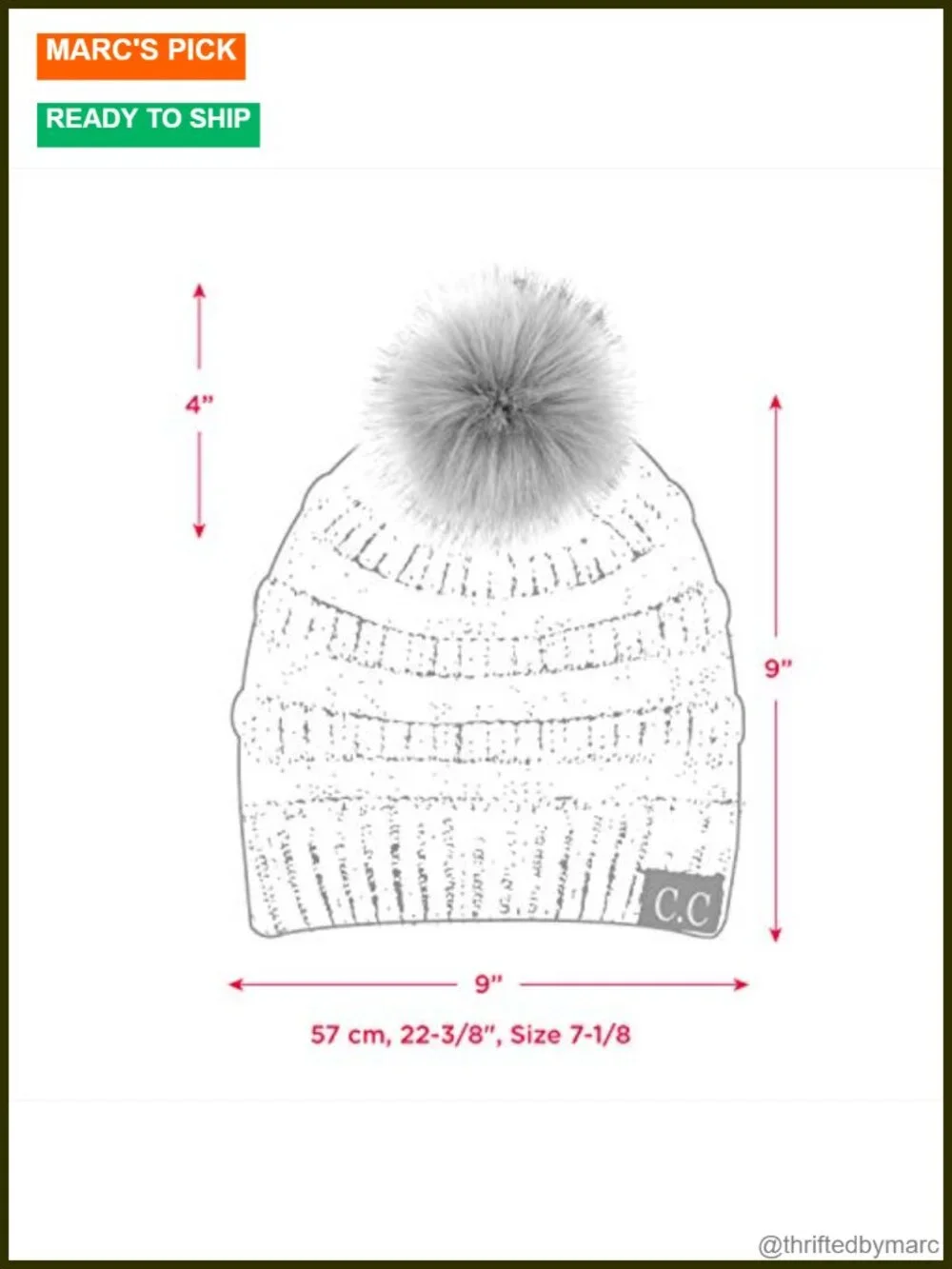 Classic Ribbed Knit Beanie with Faux Fur Pompom